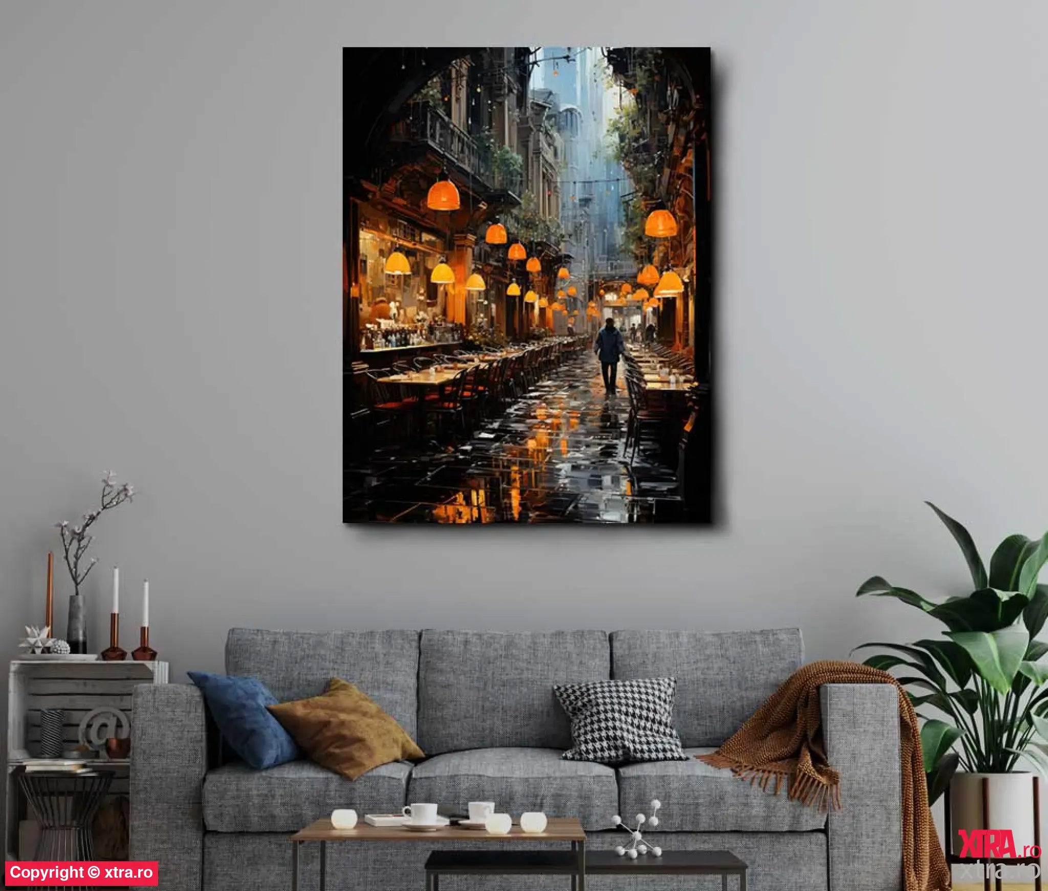 Barcelona In Dark - Artx Canvas