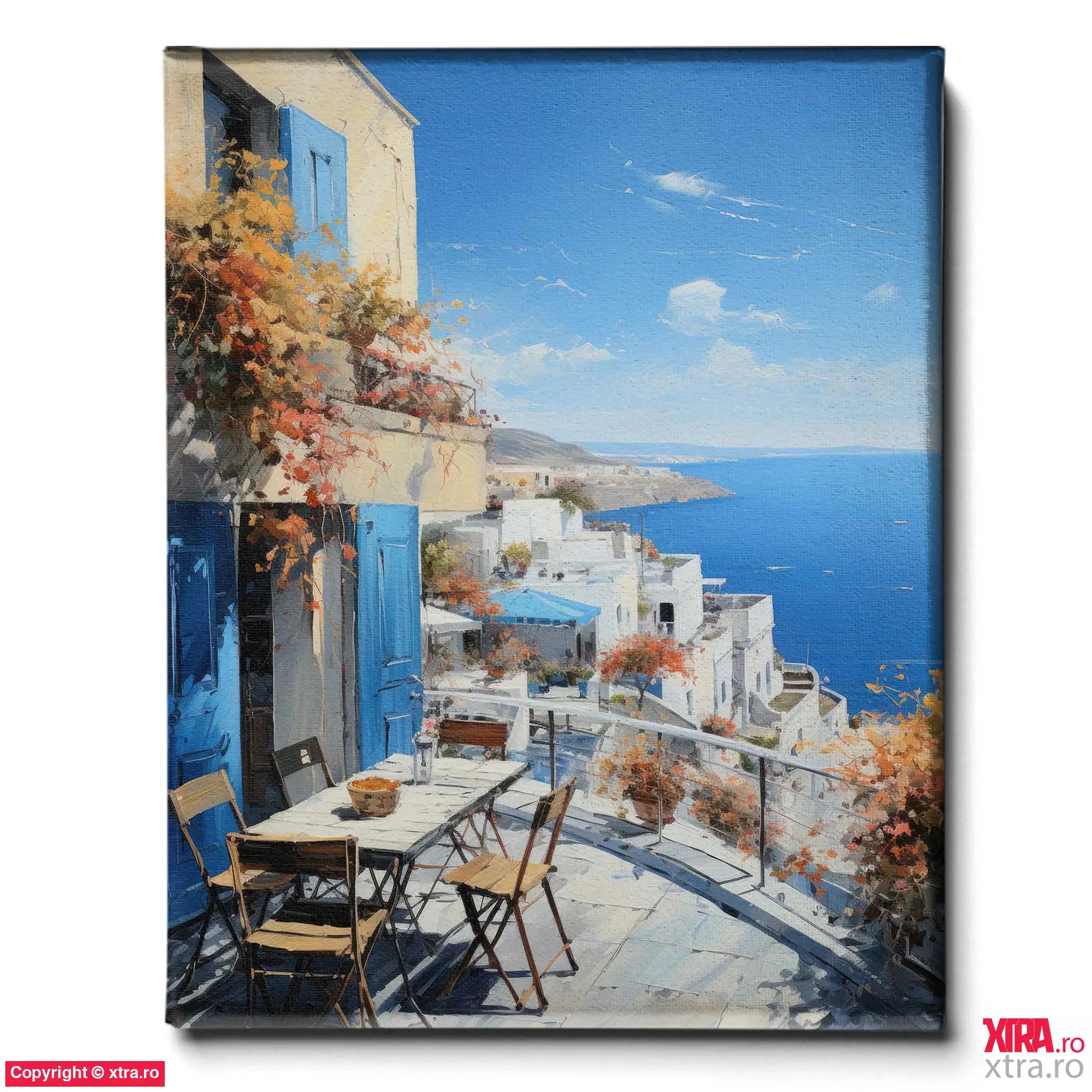 Santorini Blue Door - Artx Canvas