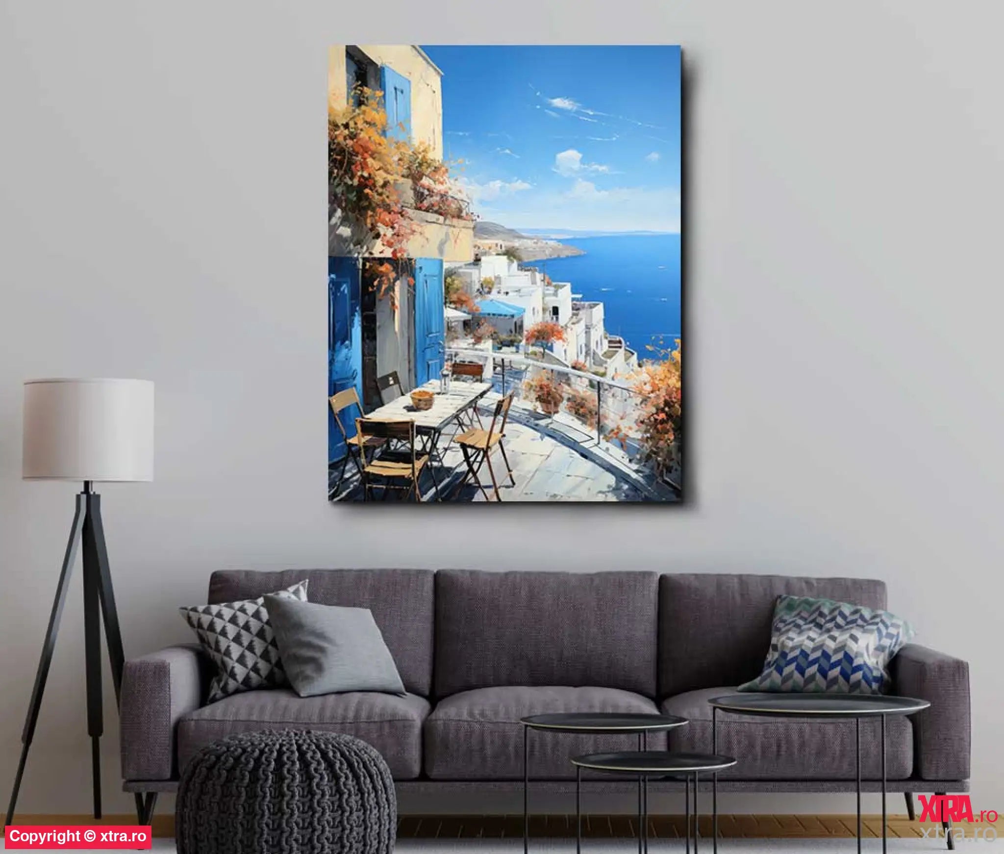 Santorini Blue Door - Artx Canvas