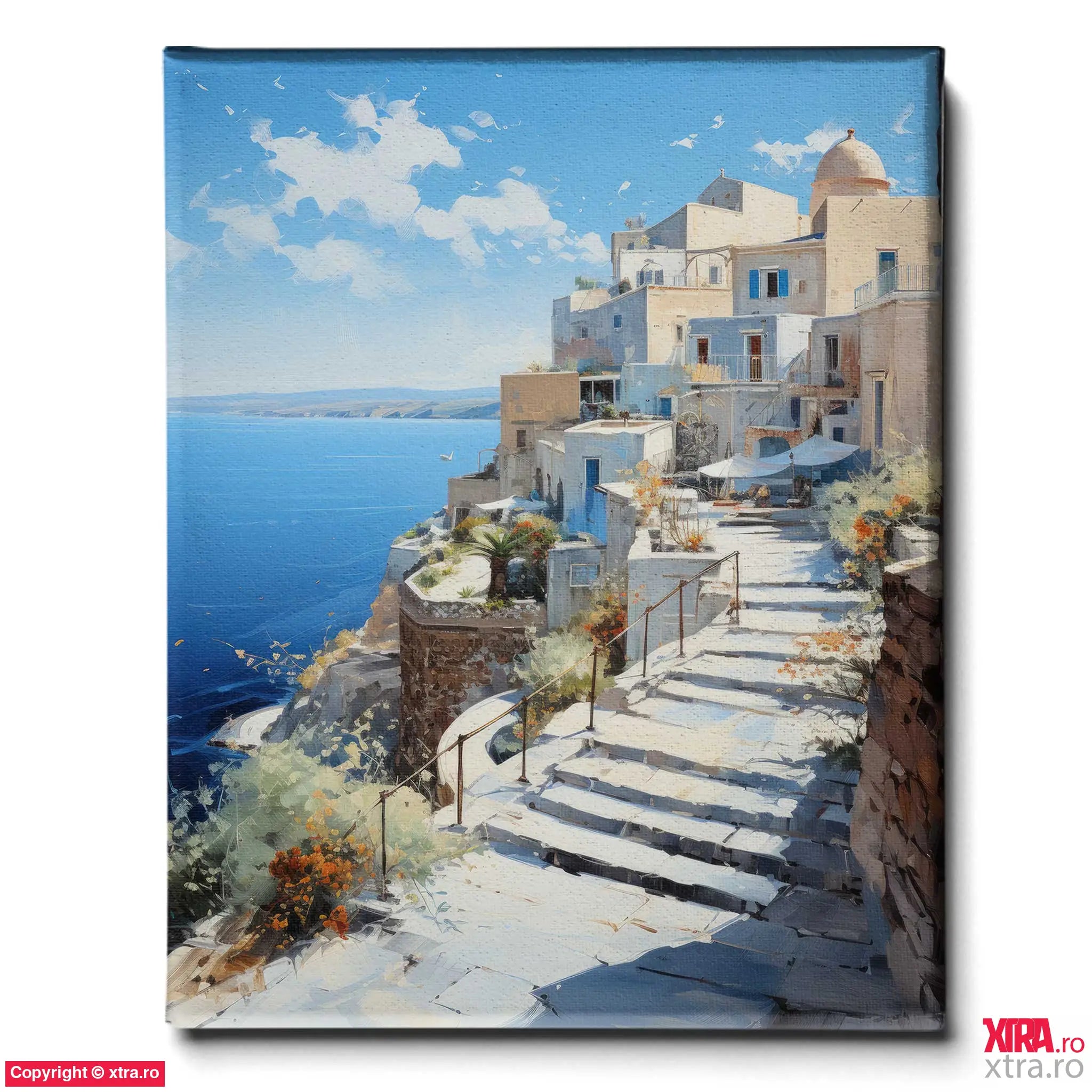 Santorini White Stairs - Artx Canvas