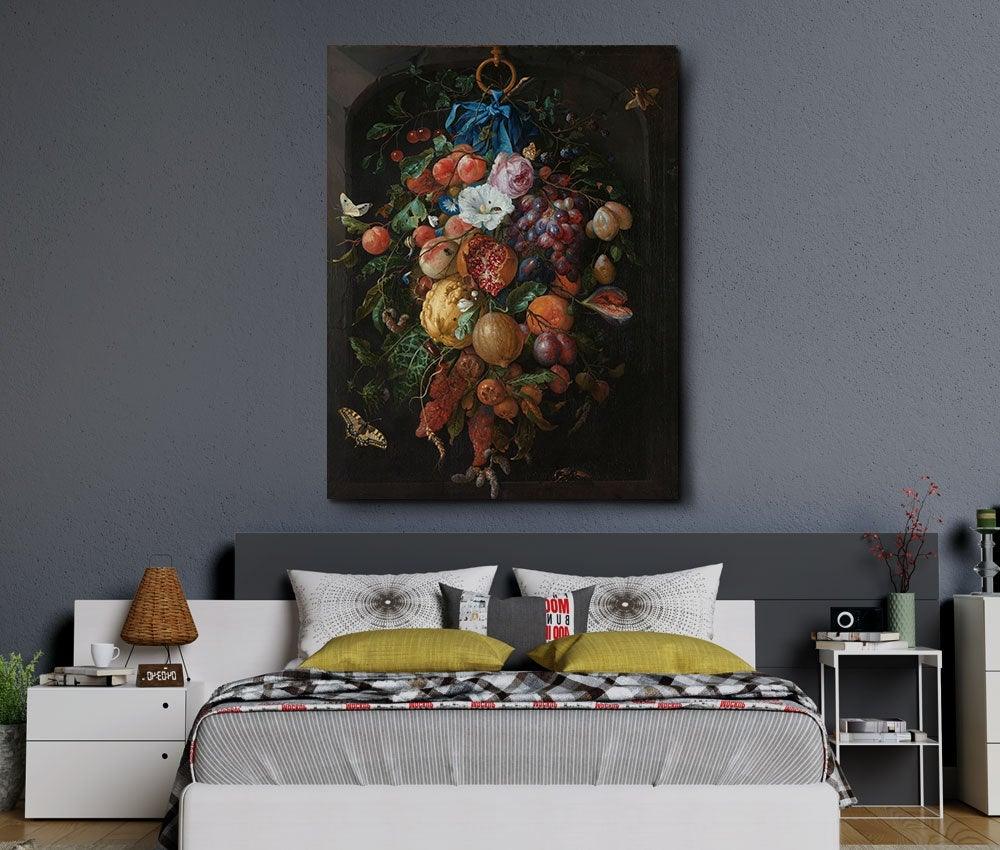 Jan Davidsz de Heem - Festoon of Fruits and Flowers - www.xtraromania.com