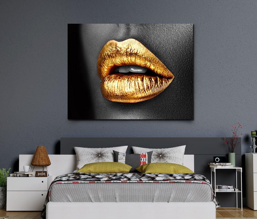 Tablou "Diva Gold Lips" - www.xtraromania.com