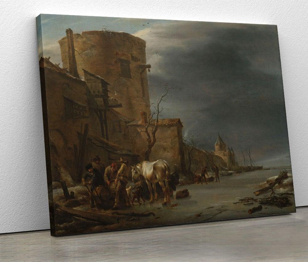 Nicolaes Pietersz - City Wall of Haarlem in Winter - www.xtraromania.com