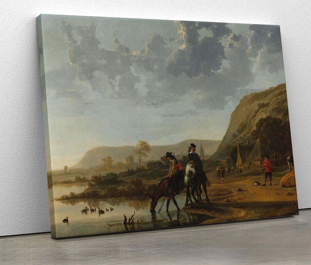 Aelbert Cuyp - River Landscape with Horsemen - www.xtraromania.com