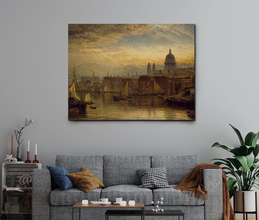 Henry Dawson - St.Paul's from the River Thames - www.xtraromania.com