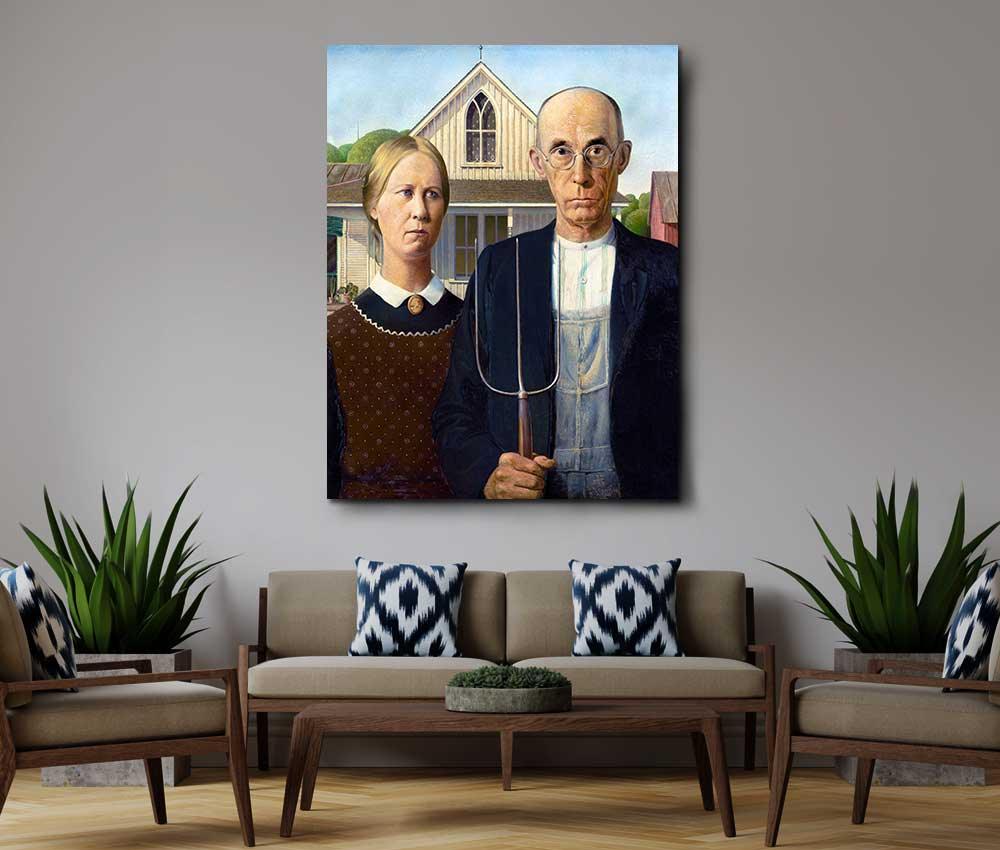 Grant Wood - American Gothic - www.xtraromania.com