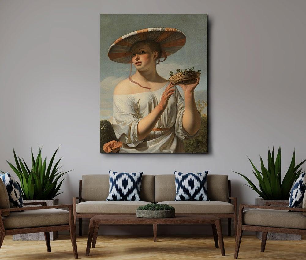 Caesar Boëtius van Everdingen - Girl with a Wide Hat - www.xtraromania.com