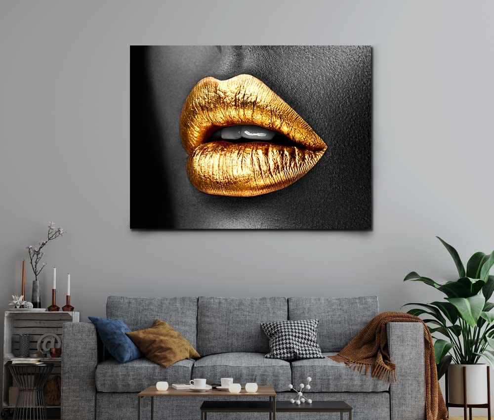 Tablou "Diva Gold Lips" - www.xtraromania.com