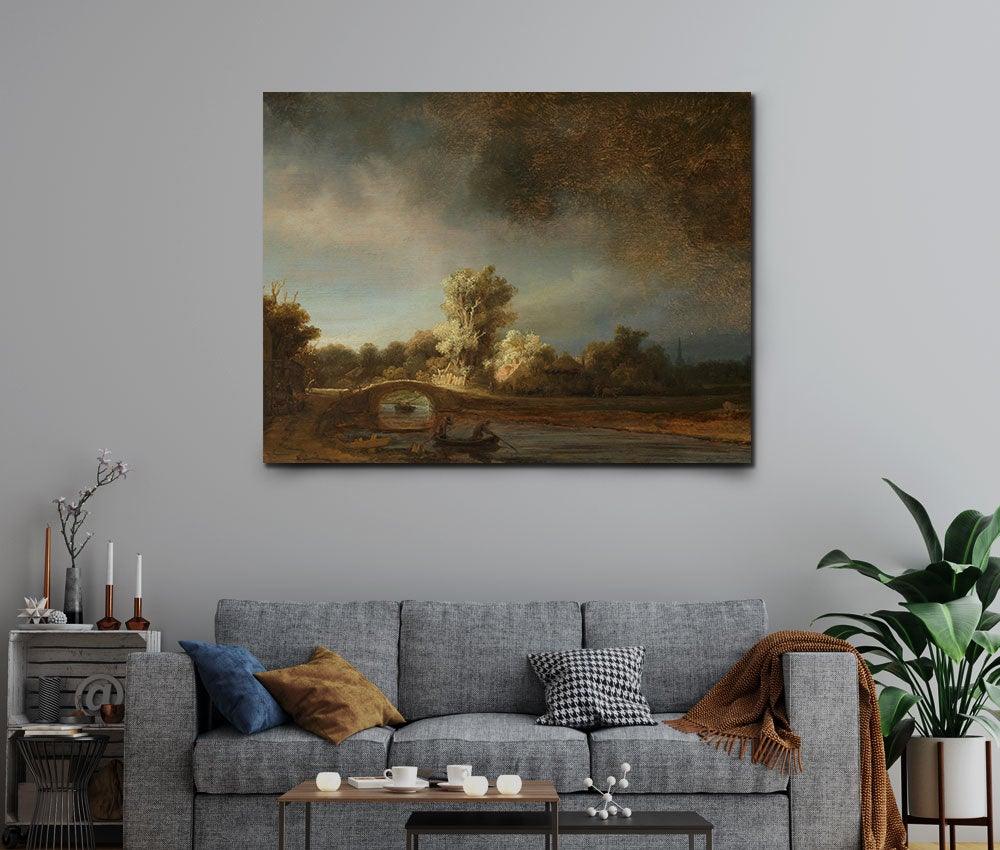 Rembrandt van Rijn - Landscape with Stone Bridge - www.xtraromania.com